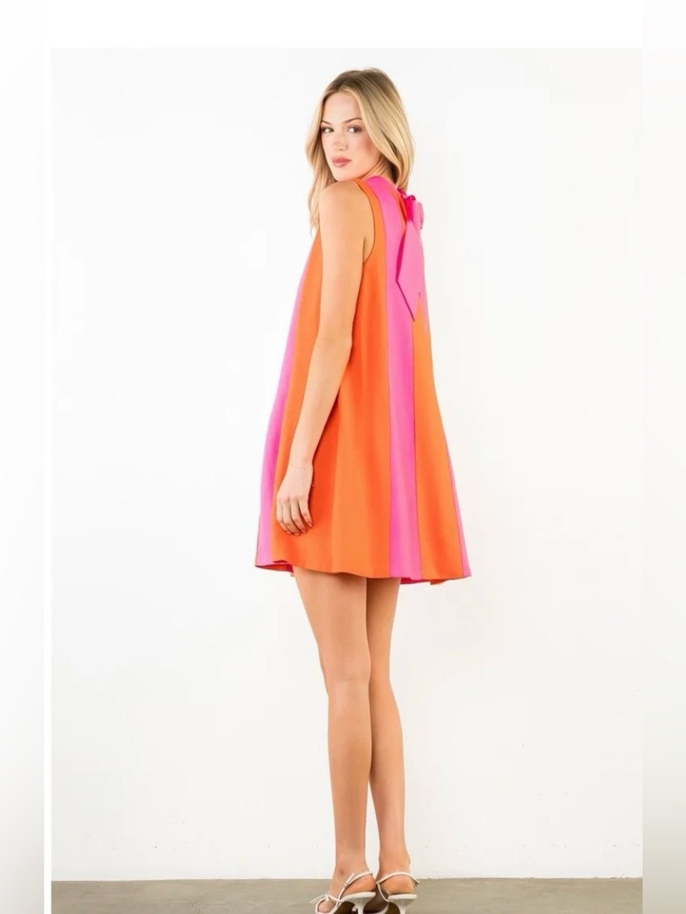 THML Dress colorblock a line halter NWT
